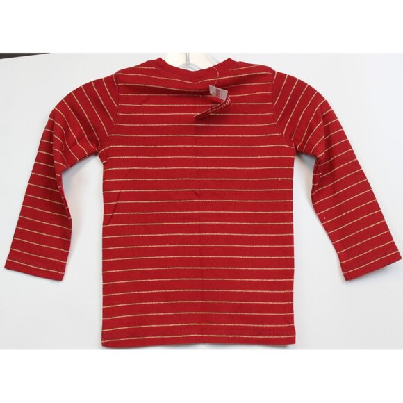 NWT 2008 Gymboree Mountain Cabin Red T-Shirt Gold Stripe Heart Shirt sz 4 Winter - Picture 4 of 5